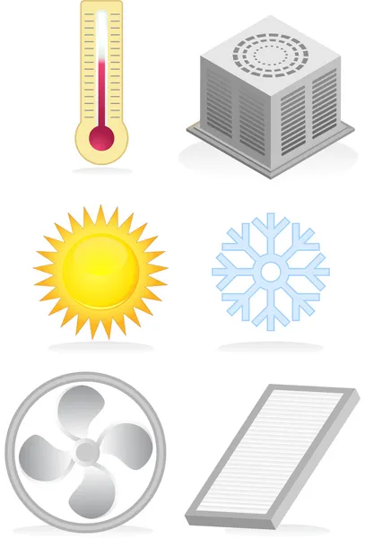 Klimatizace ikony — Stockový vektor