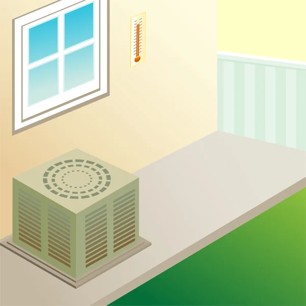 Acondicionador de aire residencial — Vector de stock