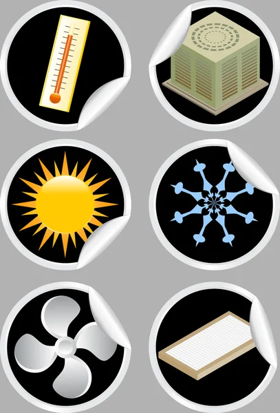 Air Conditioner Icons / Stickers — 图库矢量图片