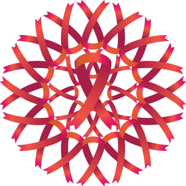 AIDS Awareness Ribbon Wreath — Stock Vector