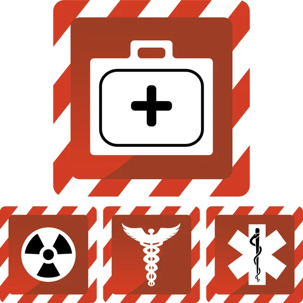 Medical Red Alert Icons — Stock Vector