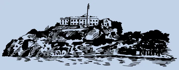 Isola di Alcatraz — Vettoriale Stock