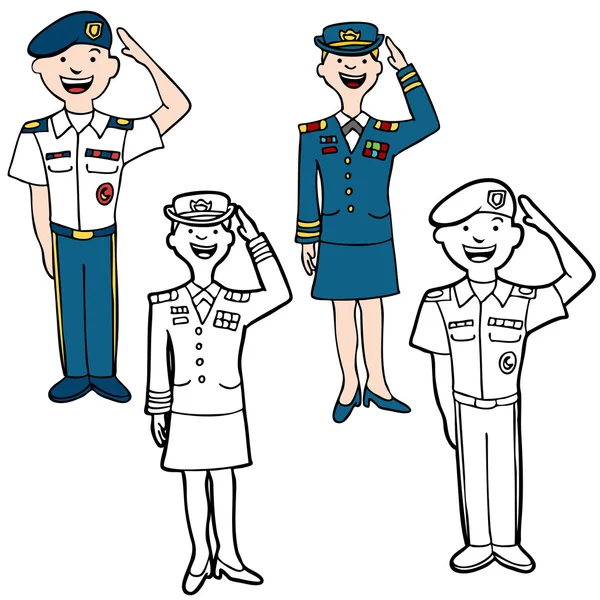 Ordu karikatür — Stok Vektör
