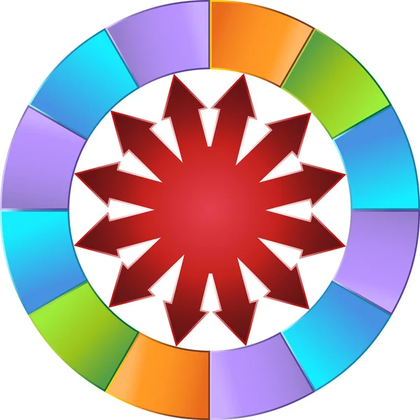 Wheel of Arrows — Stock Vector