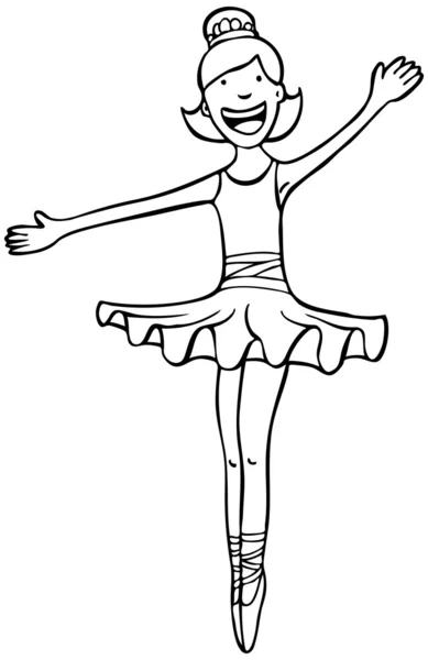 Ballerina danser - zwart-wit — Stockvector
