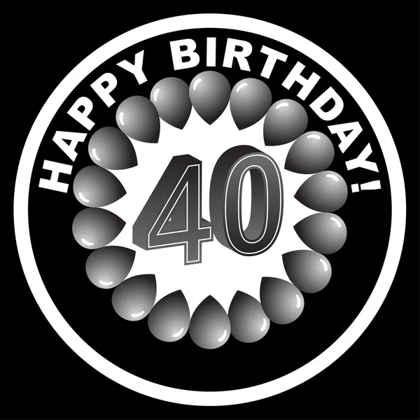 Všechno nejlepší k narozeninám ikona - happy 40. — Stockový vektor