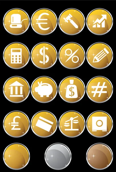 Τραπεζικές κουμπιά - στρογγυλό σχήμα — Διανυσματικό Αρχείο
