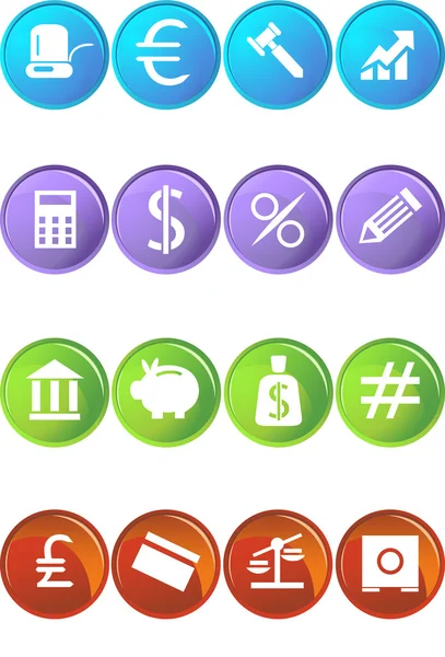 Τραπεζικές κουμπιά - 4 χρώμα — Διανυσματικό Αρχείο