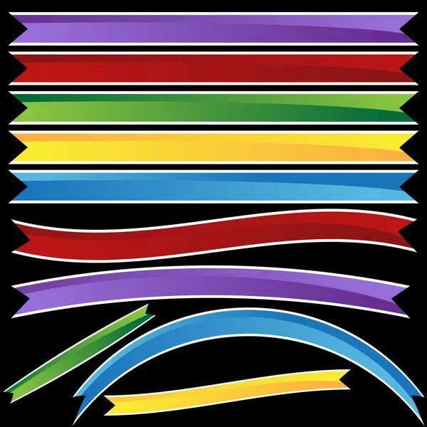 Band set - flera färger — Stock vektor