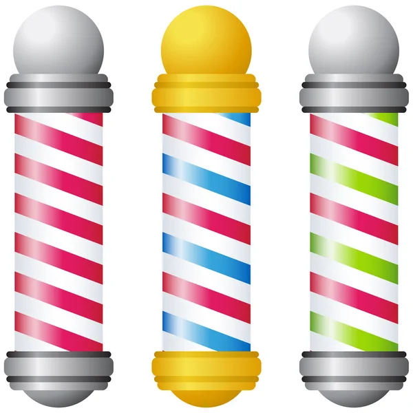 Barbershop Poles - Gold and Silver — Stock Vector