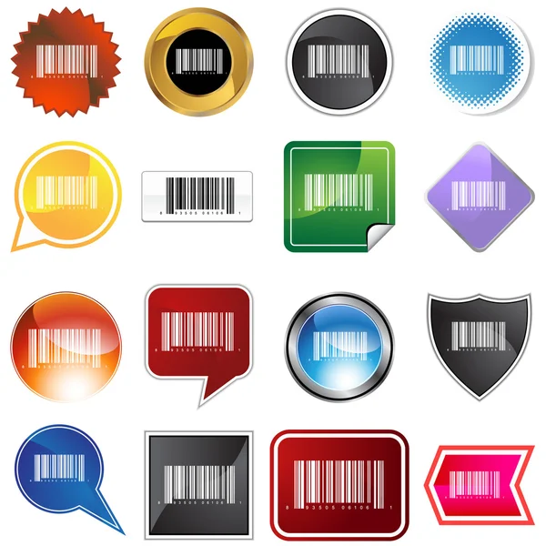 Conjunto de etiquetas de código de barras — Vetor de Stock