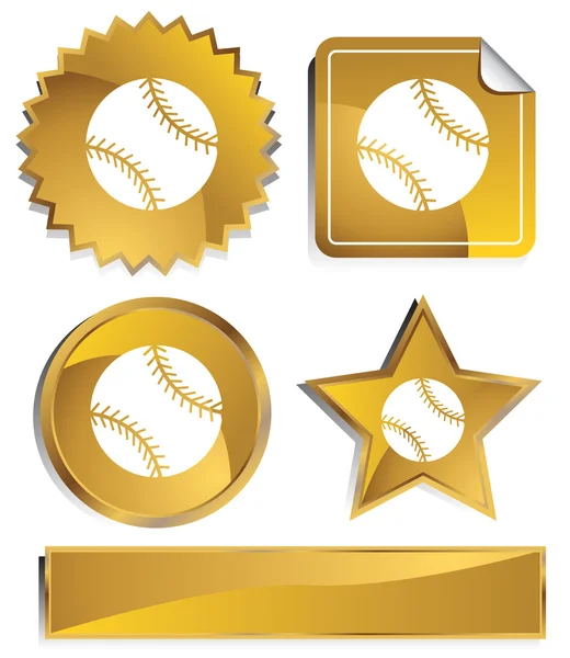 Gold - Baseball — Stockvektor