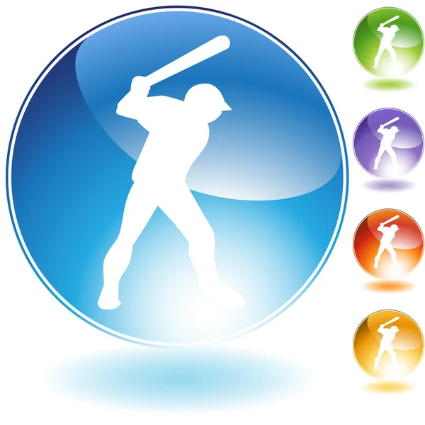 Icono de cristal de béisbol — Vector de stock