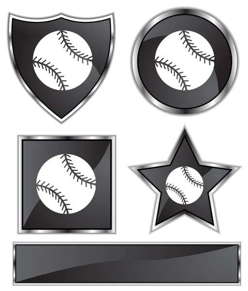 Schwarzer Satin - Baseball — Stockvektor