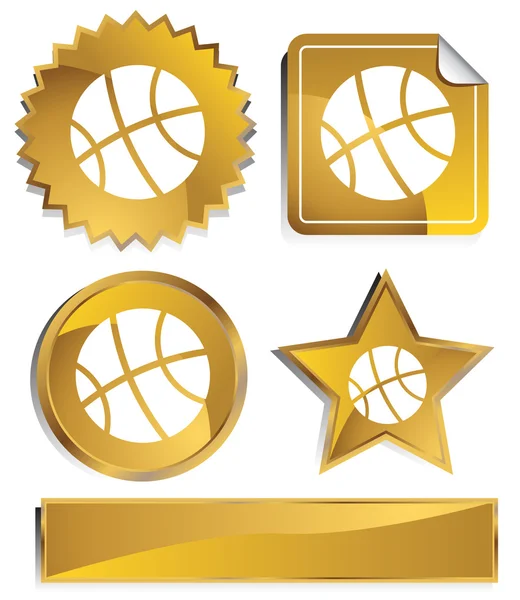 Gold - Basketball — Stock Vector