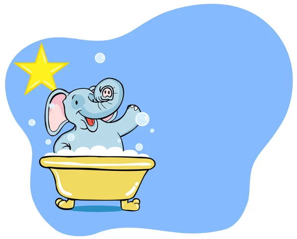 Elefante Bath Star — Vettoriale Stock