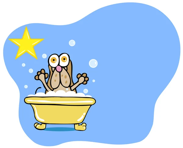 Étoile de bain pour chien - Chien de chien — Image vectorielle