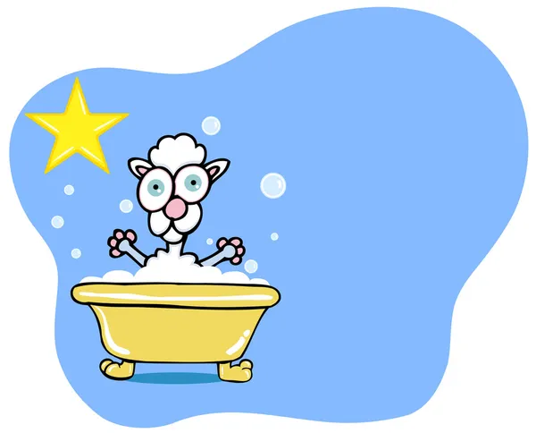 Étoile de bain pour chien - Caniche — Image vectorielle