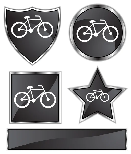 Satin noir - Bicyclette — Image vectorielle