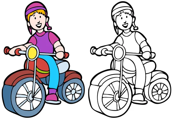 Kind op fiets — Stockvector