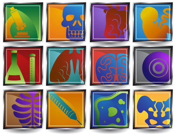 Set di icone di biologia — Vettoriale Stock