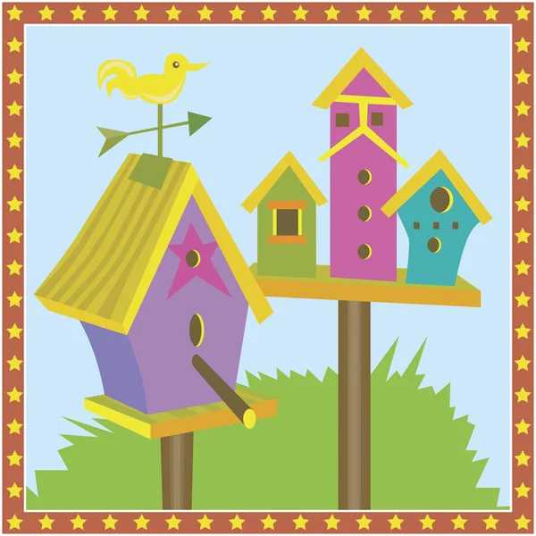 Maisons d'oiseaux — Image vectorielle