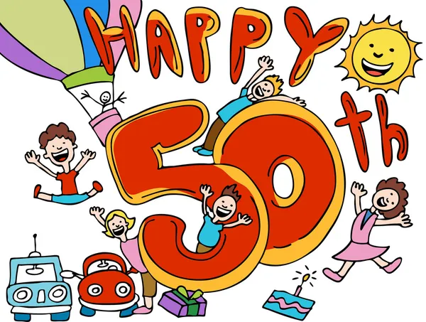Doğum günün kutlu olsun-50 — Stok Vektör
