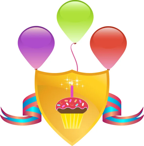 Cupcake Cimier ballon — Image vectorielle