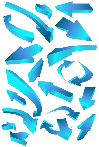 Iconos de flecha direccional - Azul — Archivo Imágenes Vectoriales