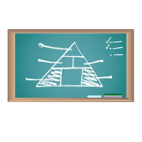 Tableau noir avec graphique triangle d'affaires — Image vectorielle