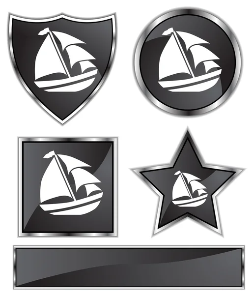 Boat Icon Set — Stock Vector