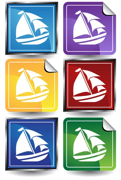 Set de iconos del barco — Vector de stock
