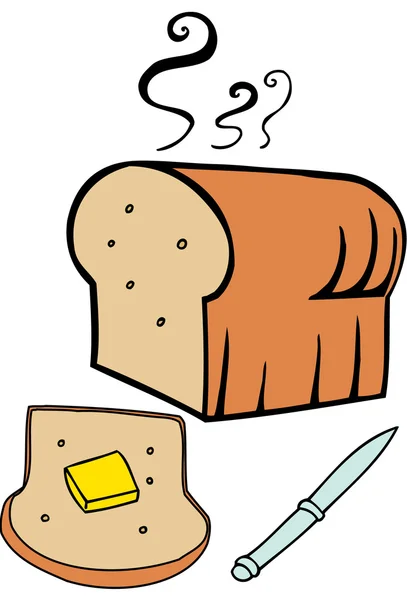 Гарячий хліб маслом — стоковий вектор