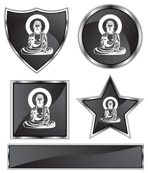 Sada ikon Buddha — Stockový vektor