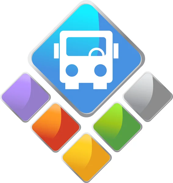 Autobus kosočtvercovou ikonu — Stockový vektor