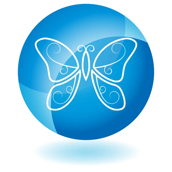 Modré ikony - motýl — Stockový vektor