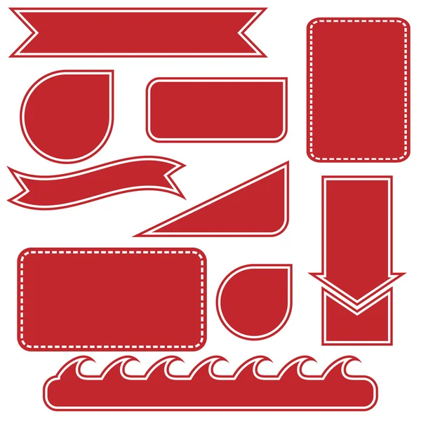 Set de etiquetas - Rojo — Vector de stock