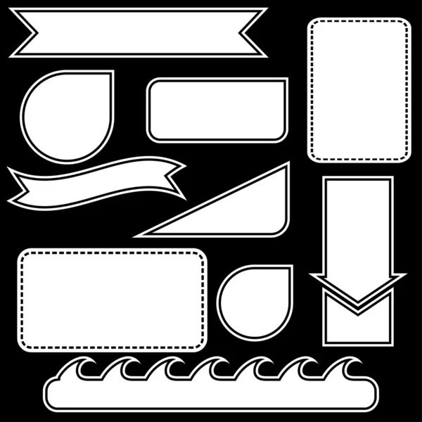 Set d "étiquettes - Noir et blanc — Image vectorielle