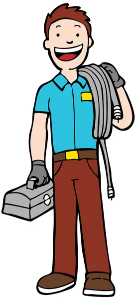 Homme travaillant à la maison — Image vectorielle