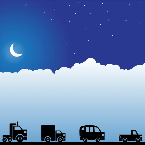 stock vector Night Sky Scene - Autos