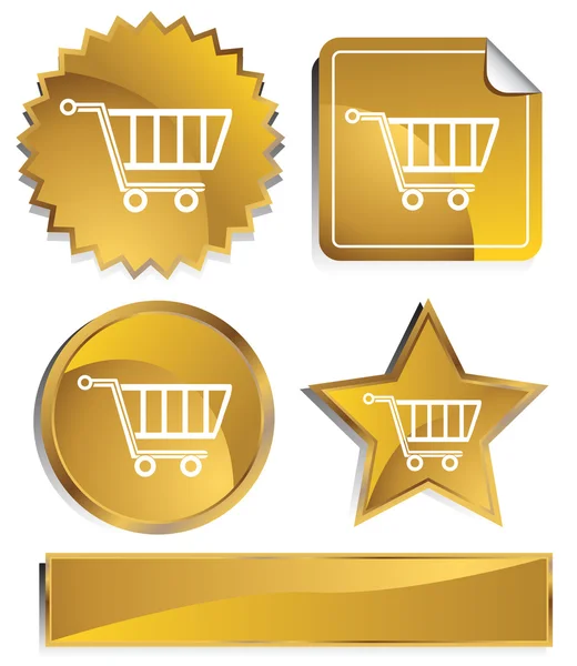 Panier d'achat - Gold Set — Image vectorielle