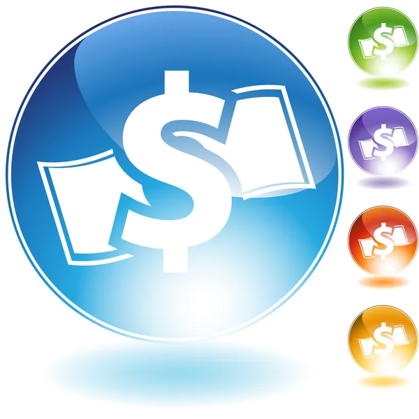 Contant geld kristal pictogram — Stockvector