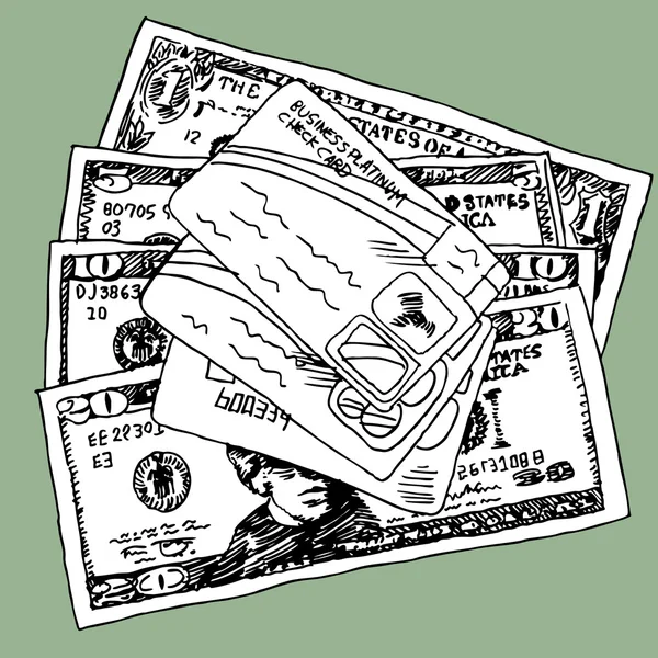 Pénz és hitel kartotékok — Stock Vector