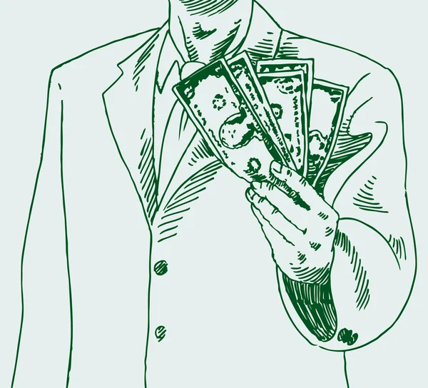 Man Paying Cash — Stock Vector