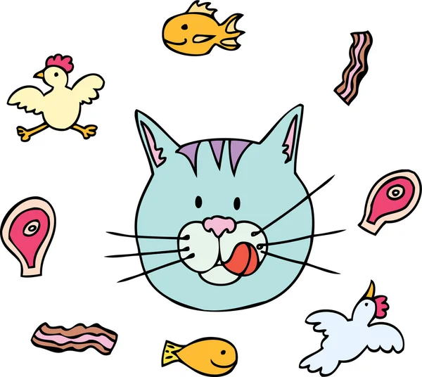 Kočičí jídlo — Stockový vektor
