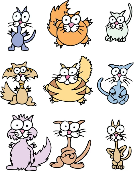 Gatos de dibujos animados — Archivo Imágenes Vectoriales