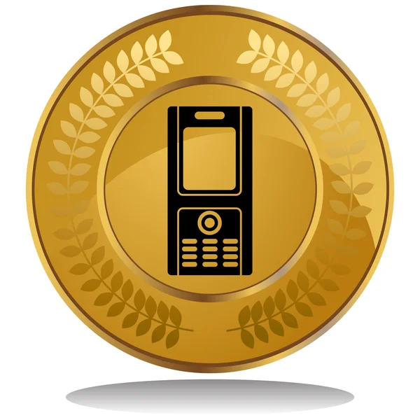 Gold Coin - Cell Phone — Stock Vector