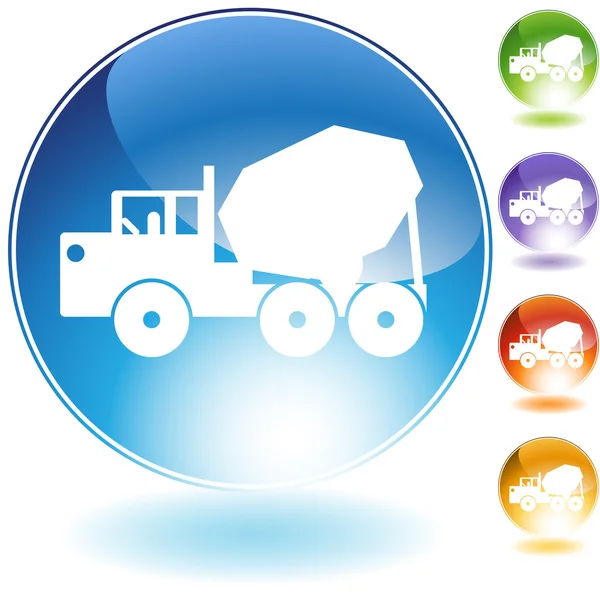 Cement Truck Crystal Icon — Stock Vector
