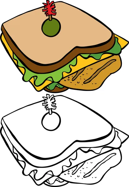 Sandwich au poulet — Image vectorielle