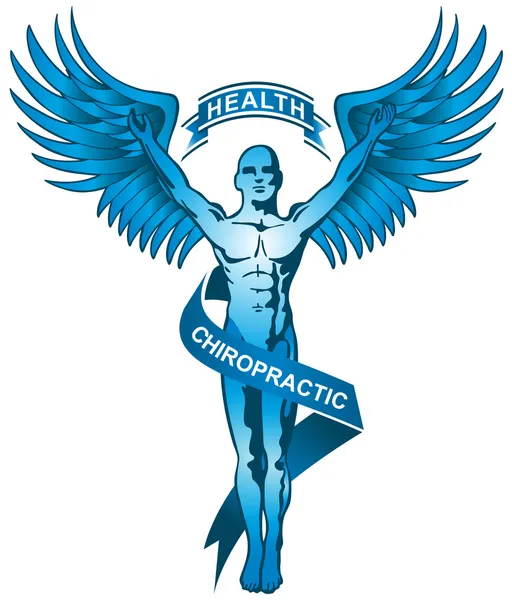 Symbol chiropraktyka - niebieski — Wektor stockowy